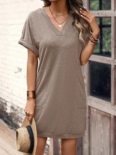 Short sleeve loose dress