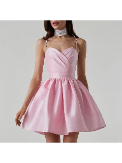 Dress Pleated Sling Dress